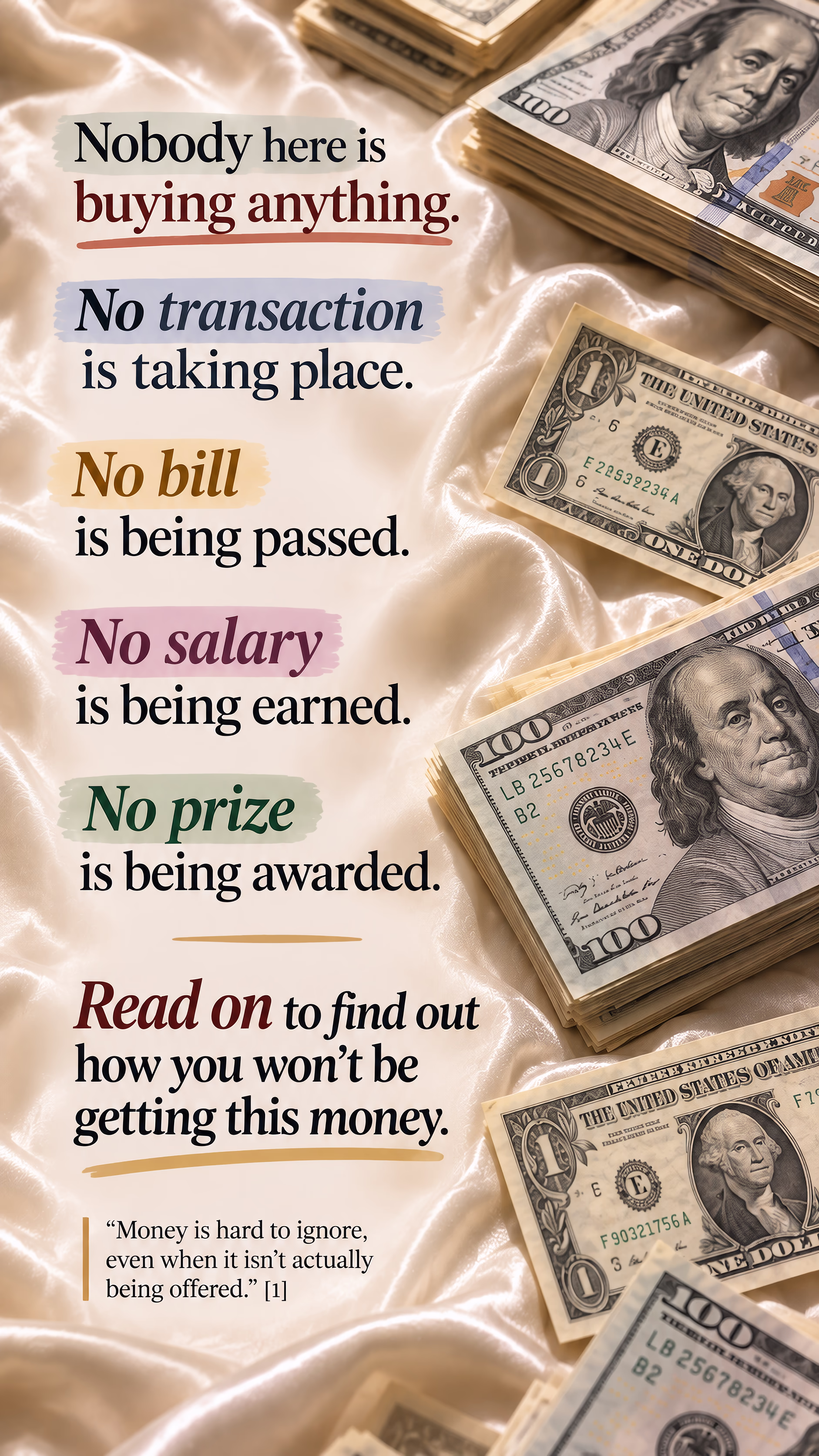 None of This Money Is Yours, mobile page 3